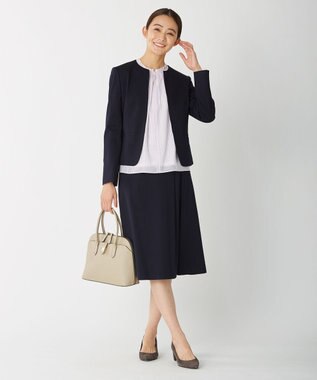 J.PRESS LADIES 【制菌加工・UVカット】アルファクロスジャージー スカート ネイビー系