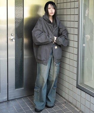 WEGO ワーカーズフードブルゾン ブラック中濃色