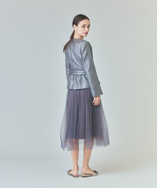 GRACE CONTINENTAL ラメWOOLボウジャケット グレー