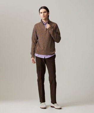 J.PRESS MEN 【KING SIZE】【Cash Lamb’s Wool】ハーフジップニット イエロー系