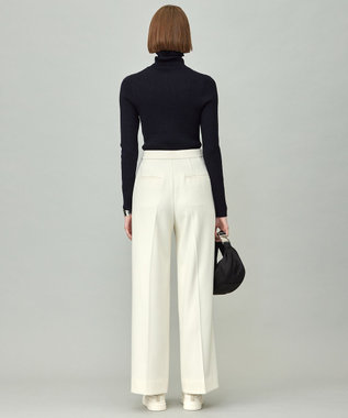 ICB L 【新色追加】エクストラファインメリノリブ タートルネックプルオーバー ネイビーラメ系