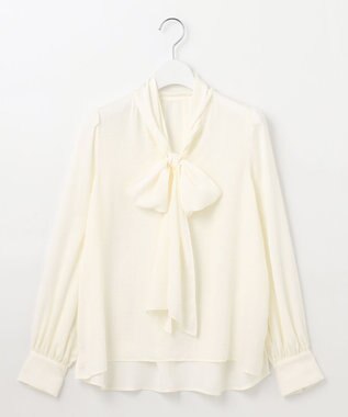 Feroux 【洗える】リボンタイ ブラウス ホワイト系