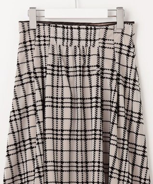 Feroux フロッキーチェック・ドット スカート ベージュ系2