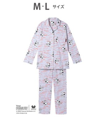 WACOAL ワコール_リラックス＆スリープ パジャマ 長袖 長ズボン オーガニックコットン100%(本体) PEANUTS スヌーピー レディース FDX552 /ワコール