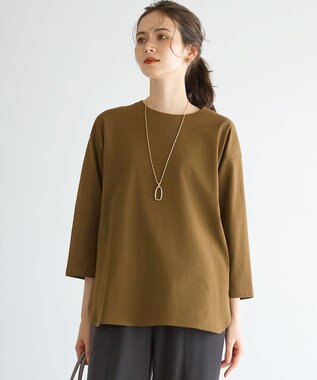 23区 L 【SLOW/一部店舗限定】MVSコットン チュニック シンプルTEE カーキ系