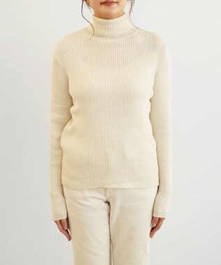 TOQUE 〈大草直子さんアドバイザー〉ベビーアルパカ×シルク ハイネックニット ホワイト