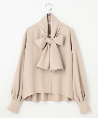 #Newans 【洗濯機可】ビックリボンパウダリーブラウス ベージュ