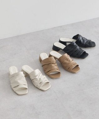 earth music&ecology ソフトギャザーミュール Gray Beige