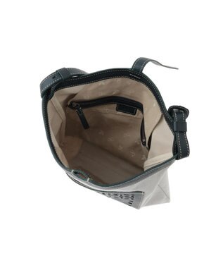 genten タペストリーカットワーク 2wayショルダーバッグ ネイビーブルー