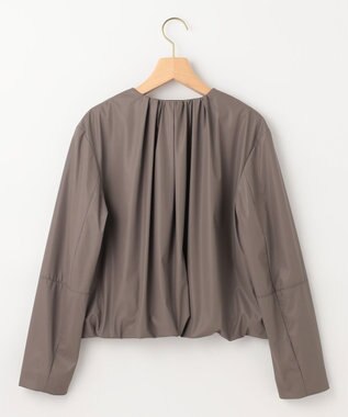 組曲 L レザーライクライト ブルゾン モーヴグレー系