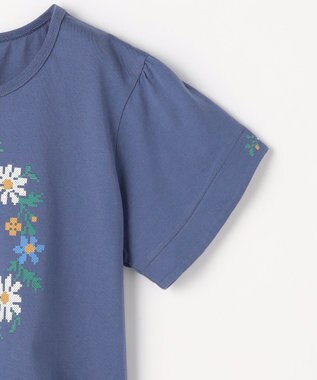 組曲 KIDS 【150-160㎝】 フラワーリースTeeシャツ ブルー