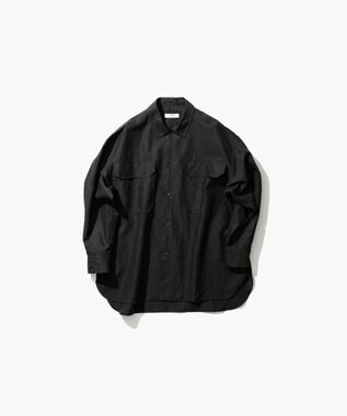 ATON LINEN WEATHER | オーバーサイズシャツ BLACK
