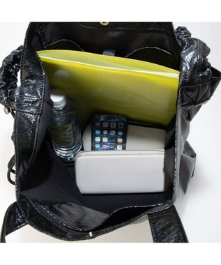 UNBILLION カシュカシュ cachecache / メタリックシャーリングポケッタブルトート ブラック