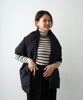 KWD 【日本製/UNISEX】DOWN SHAWL グリーンダウン ダウンショール ブラック