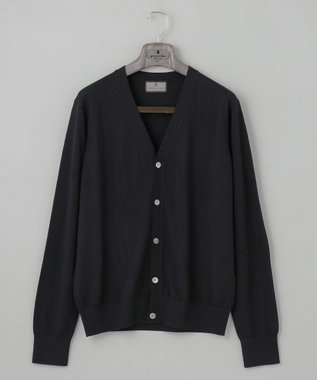 GOTAIRIKU 体温調整に【洗える/チクチクしにくい/ピリングしにくい】イタリア糸 ハイゲージ カーディガン_WOOL100% ブラック系