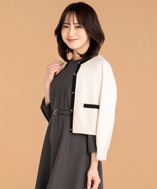 ANY SIS S 【低身長企画】バイカラー アンサンブル アイボリー