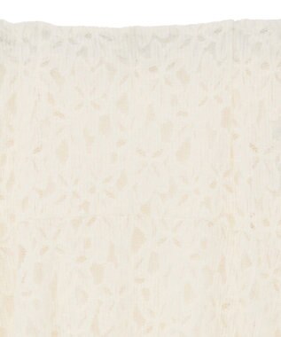 YECCA VECCA フラワー起毛レースマーメイドスカート Off White