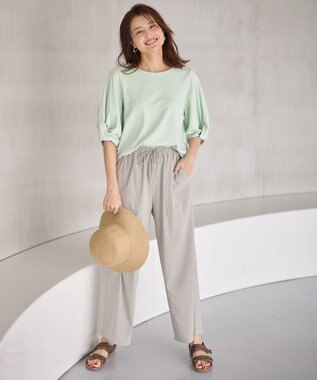 ANY L 【洗濯機可能/接触冷感/UVケア/イージーケア】清涼リラックスパンツ グレージュ