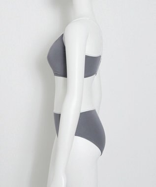 WEGO 【ブラトップ＆ショーツセット】Liliane　Ciel　フェザーラメ グレー