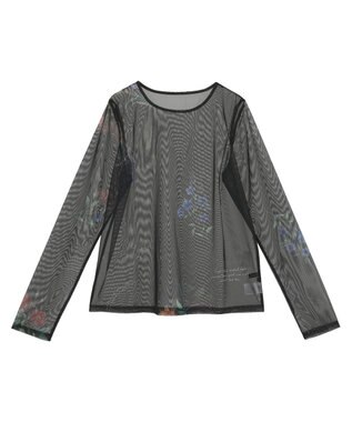 Green Parks ・ＳＵＧＡＲ　ＳＰＯＯＮ　フラワーｐｔシアーロンＴＥＥ Black