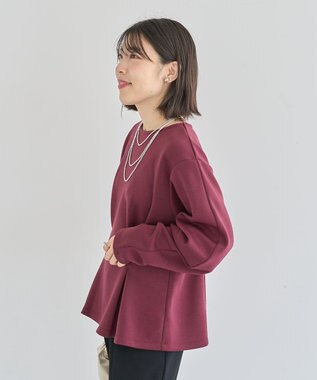 Green Parks ・ＳＵＧＡＲ　ＳＰＯＯＮ　フォルムスリーブプルオーバ Bordeaux