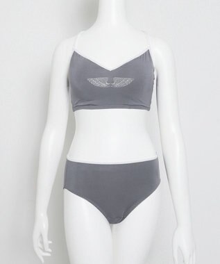 WEGO 【ブラトップ＆ショーツセット】Liliane　Ciel　フェザーラメ グレー