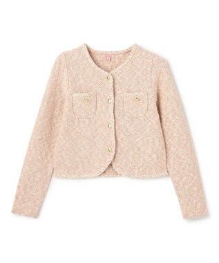 TOCCA TWEEDY MAZE ニットジャケット ピンク系