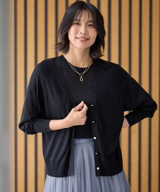 ANY 【2SET】ニットツインセット（半袖ニット＋Vネックカーデ） ブラック