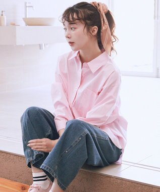 earth music&ecology バックツイストオーバーシャツ Light Pink