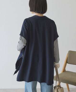 AMERICAN HOLIC 【花粉防止加工】サイドスリットベスト Dark Navy