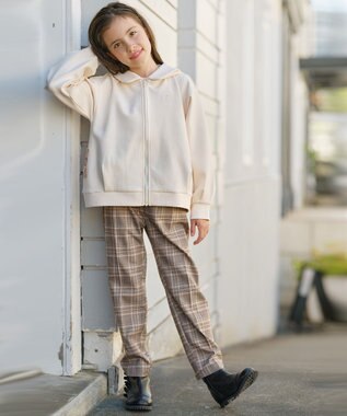 組曲 KIDS 【110-140㎝】ダンボールニット パーカー オフホワイト系