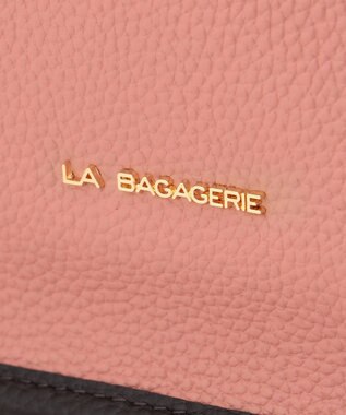 LA BAGAGERIE スクエアレザーミニショルダーバッグ ピンク