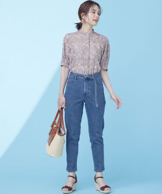 組曲 【WEB限定】フラワーボーダージャカードプリント ブラウス アプリコットベージュ系5