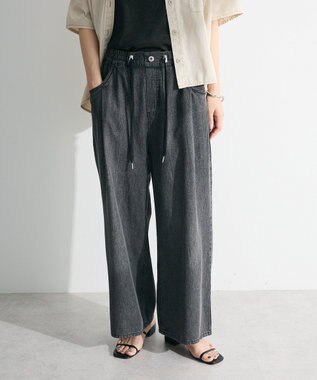 Green Parks ライトデニムワイドパンツ Black