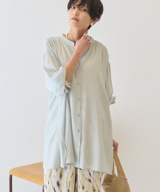 AMERICAN HOLIC 楊柳バンドカラーシャツ Mint