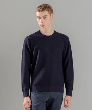 JOSEPH HOMME 新色追加【洗える】ヴィスコースリンクス　クルーネックニット ネイビー系