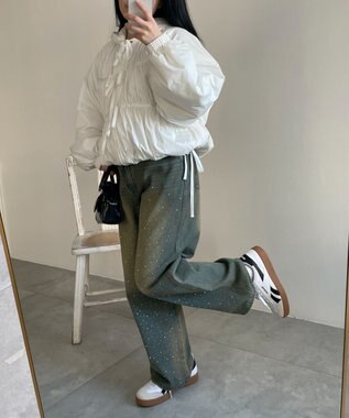 WEGO リボンフードブルゾン ホワイト