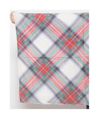 UNBILLION カシュネ cache nez / シルク×ウールチェック柄プリントストール レッド