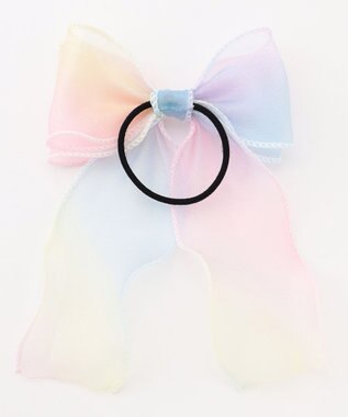 ANY KIDS オーガンジーリボンヘアポニー レインボー