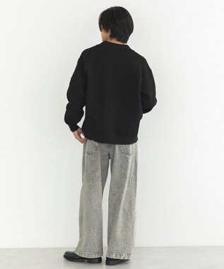 CRAFT STANDARD BOUTIQUE ハイブリーチケミカル加工デニムワイドパンツ Black