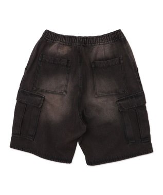 WEGO 【SMLサイズ展開】イージーバギーデニムカーゴショーツ デニムブラックソノタ