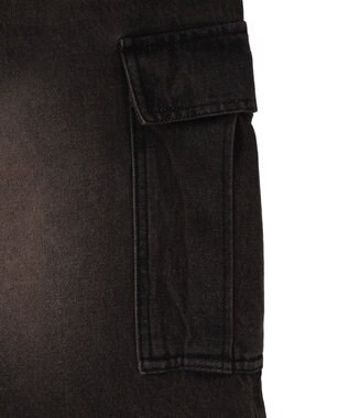 WEGO 【SMLサイズ展開】イージーバギーデニムカーゴショーツ デニムブラックソノタ