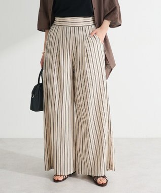 Green Parks ・ＥＬＥＮＣＡＲＥ　ＤＵＥ　ストライプワイドパンツ Beige