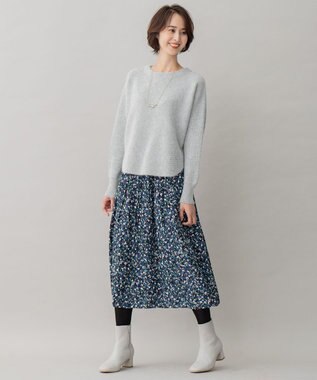 自由区 L 【洗える】シャイニールレックス ドルマンスリーブニット ライトグレー系