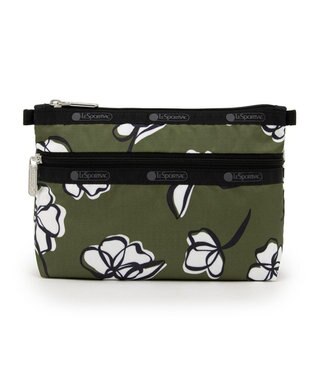 LeSportsac COSMETIC CLUTCH/オリーブフローラルシルエット