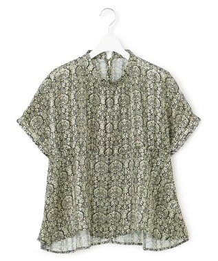 J.PRESS YORK STREET 【WOMEN】オリジナルタイルプリント ブラウス ブラック系5