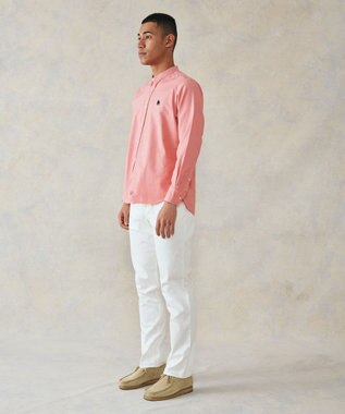 J.PRESS MEN バックブルバンドカラーシャツ ライトオレンジ系