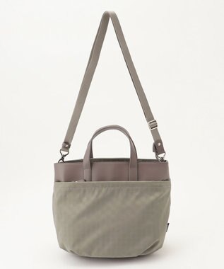 Y'SACCS はっ水ドットジャカード リサイクルレザーコンビ 2wayトートバッグ グレージュ