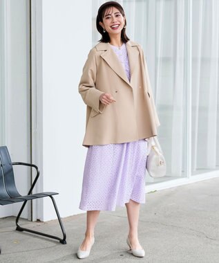 ANY SIS S 【2WAY】エレカジストレッチミドルトレンチ コート ベージュ