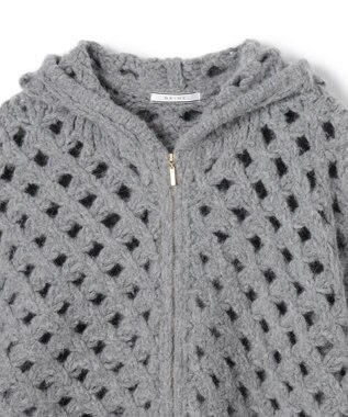 BEIGE， KOKOMO / ウールアルパカメッシュニットパーカー Md.Gray